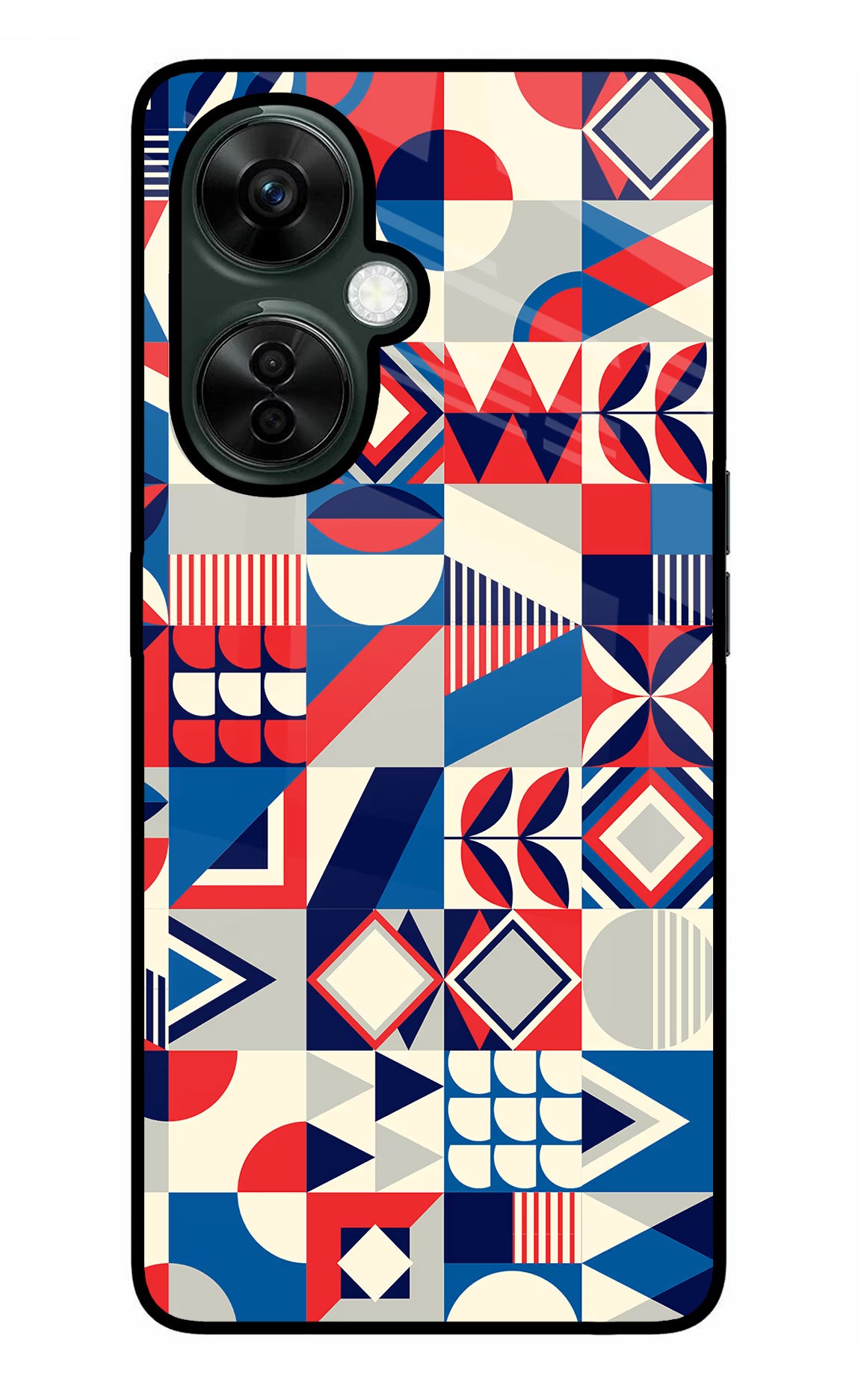 Colorful Pattern OnePlus Nord CE 3 Lite 5G Glass Case Back Cover by Casekaro