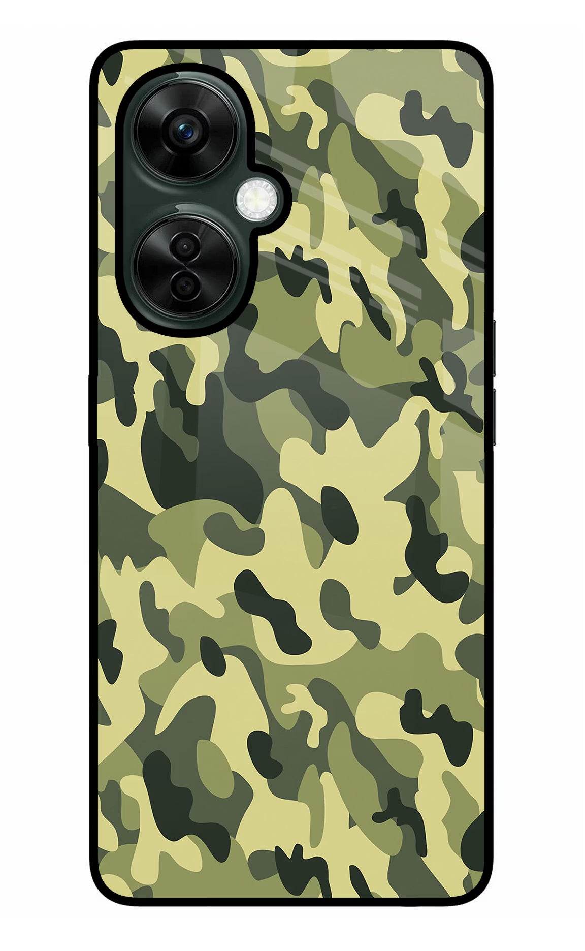 Camouflage OnePlus Nord CE 3 Lite 5G Glass Case Back Cover by Casekaro