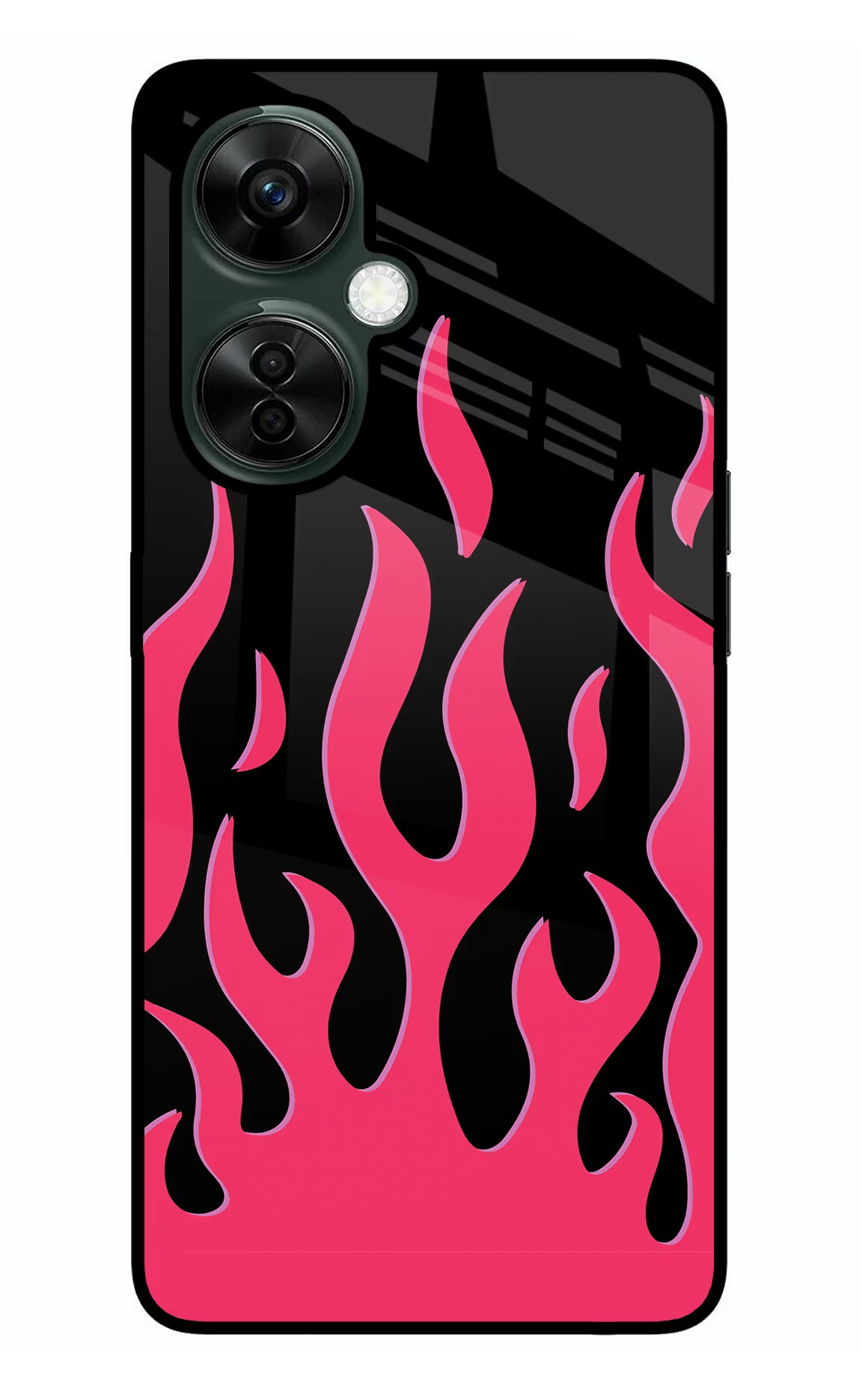 Fire Flames OnePlus Nord CE 3 Lite 5G Glass Case Back Cover by Casekaro