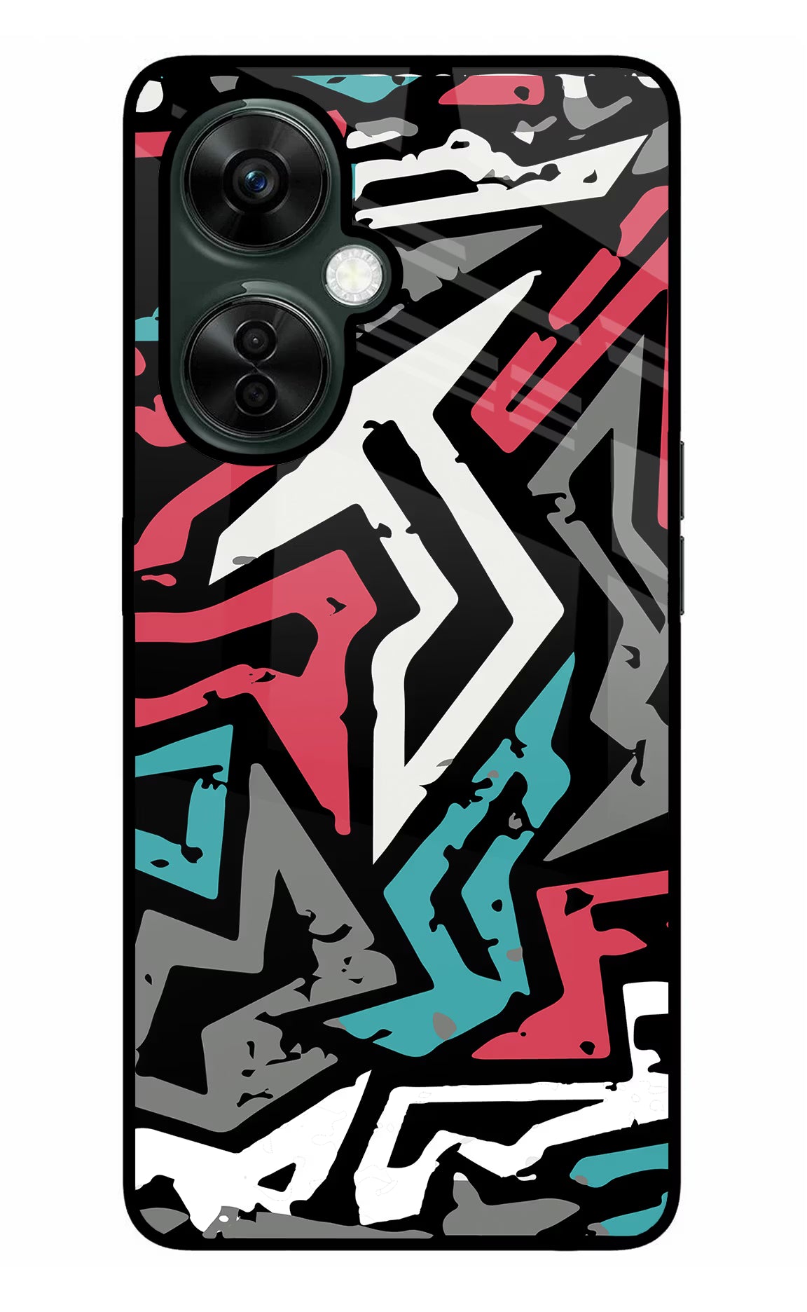 Geometric Graffiti OnePlus Nord CE 3 Lite 5G Glass Case Back Cover by Casekaro