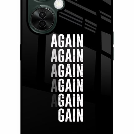 Again Again Gain OnePlus Nord CE 3 Lite 5G Glass Case Back Cover by Casekaro