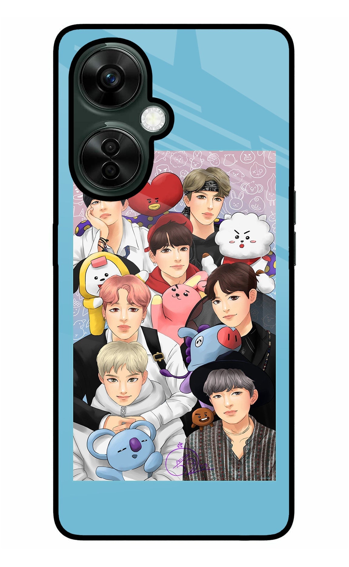 BTS with animals OnePlus Nord CE 3 Lite 5G Glass Case