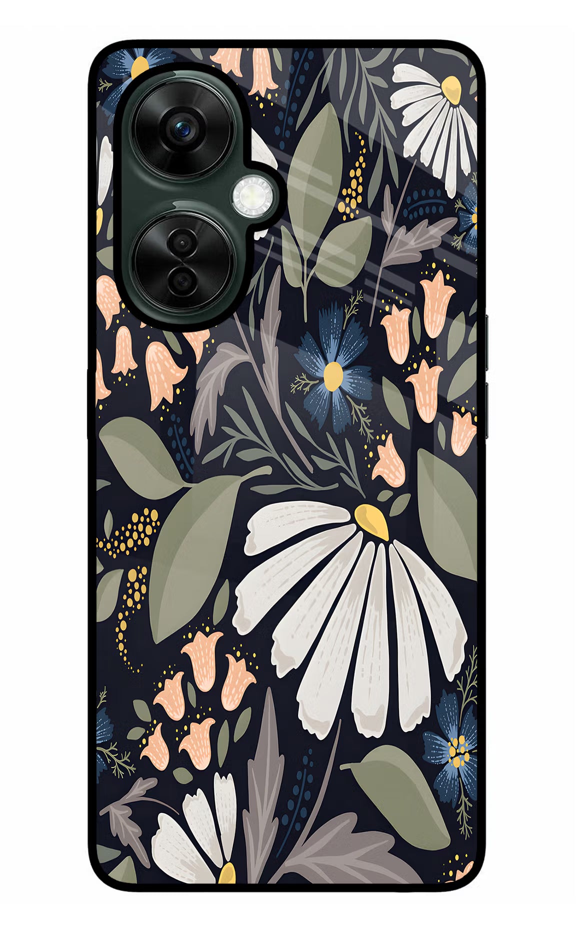 Flowers Art OnePlus Nord CE 3 Lite 5G Glass Case Back Cover by Casekaro