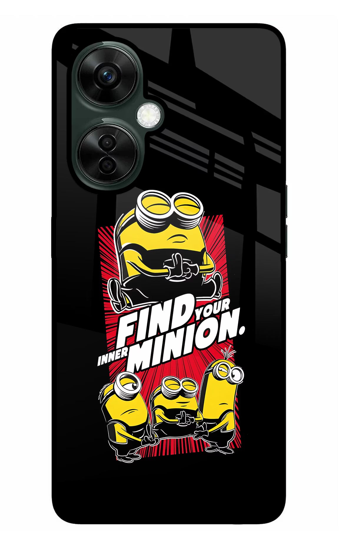 Find your inner Minion OnePlus Nord CE 3 Lite 5G Glass Case Back Cover by Casekaro
