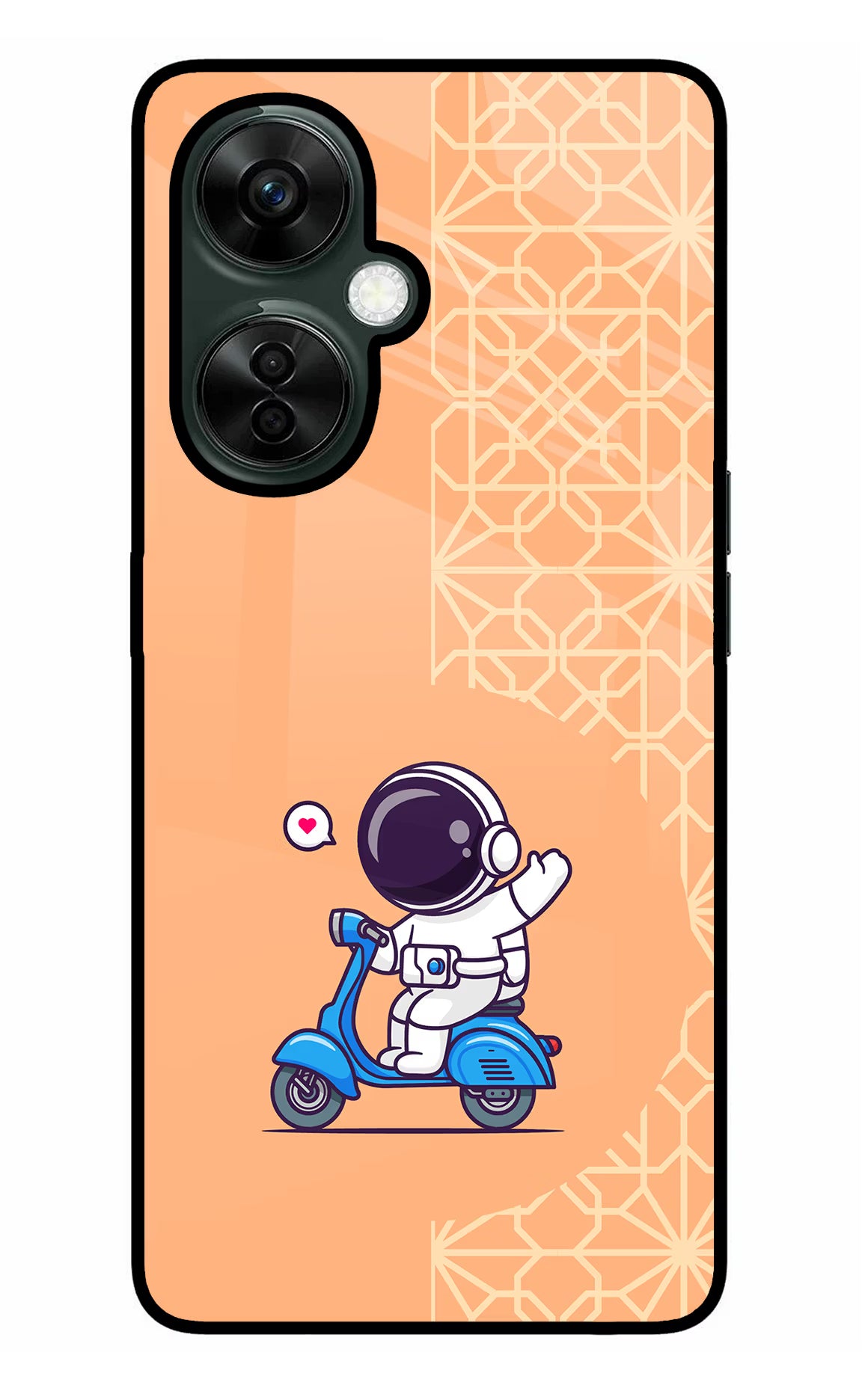 Cute Astronaut Riding OnePlus Nord CE 3 Lite 5G Glass Case Back Cover by Casekaro