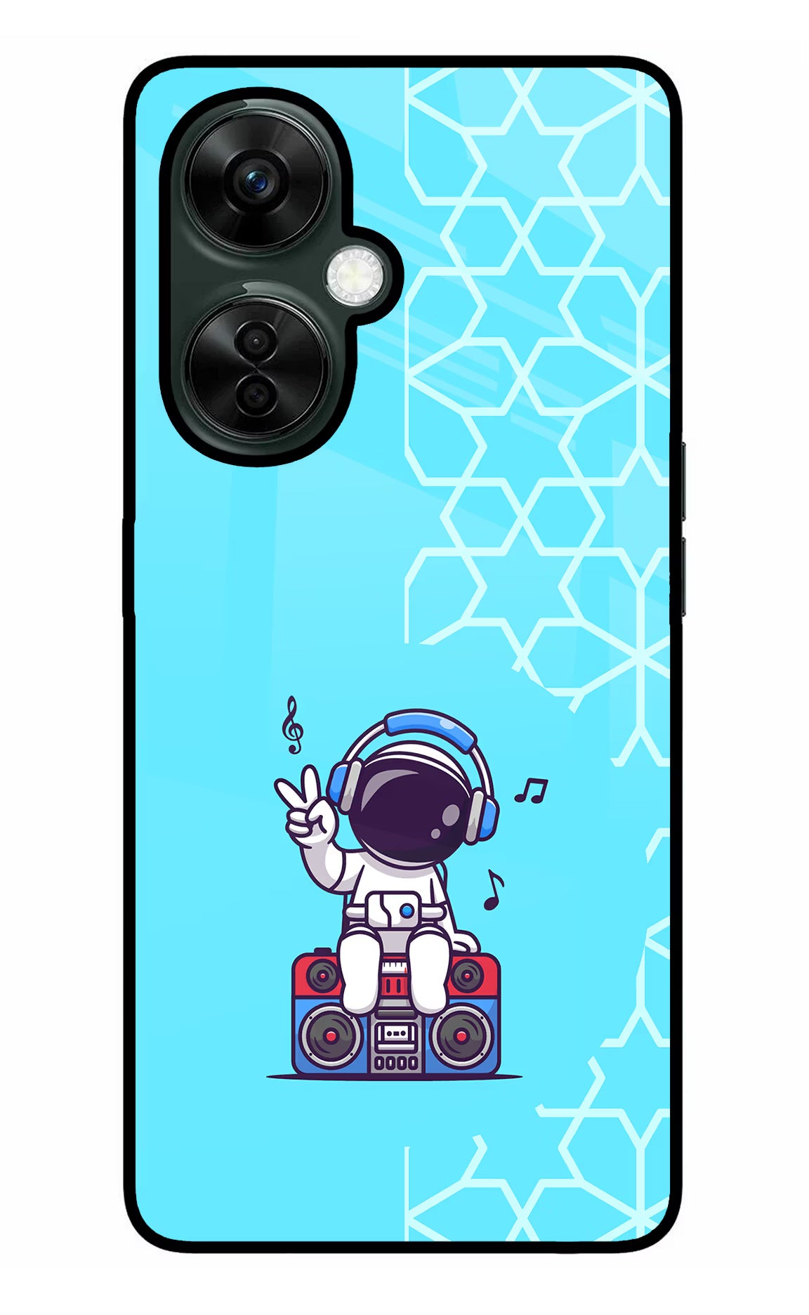 Cute Astronaut Chilling OnePlus Nord CE 3 Lite 5G Glass Case Back Cover by Casekaro
