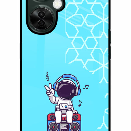 Cute Astronaut Chilling OnePlus Nord CE 3 Lite 5G Glass Case Back Cover by Casekaro