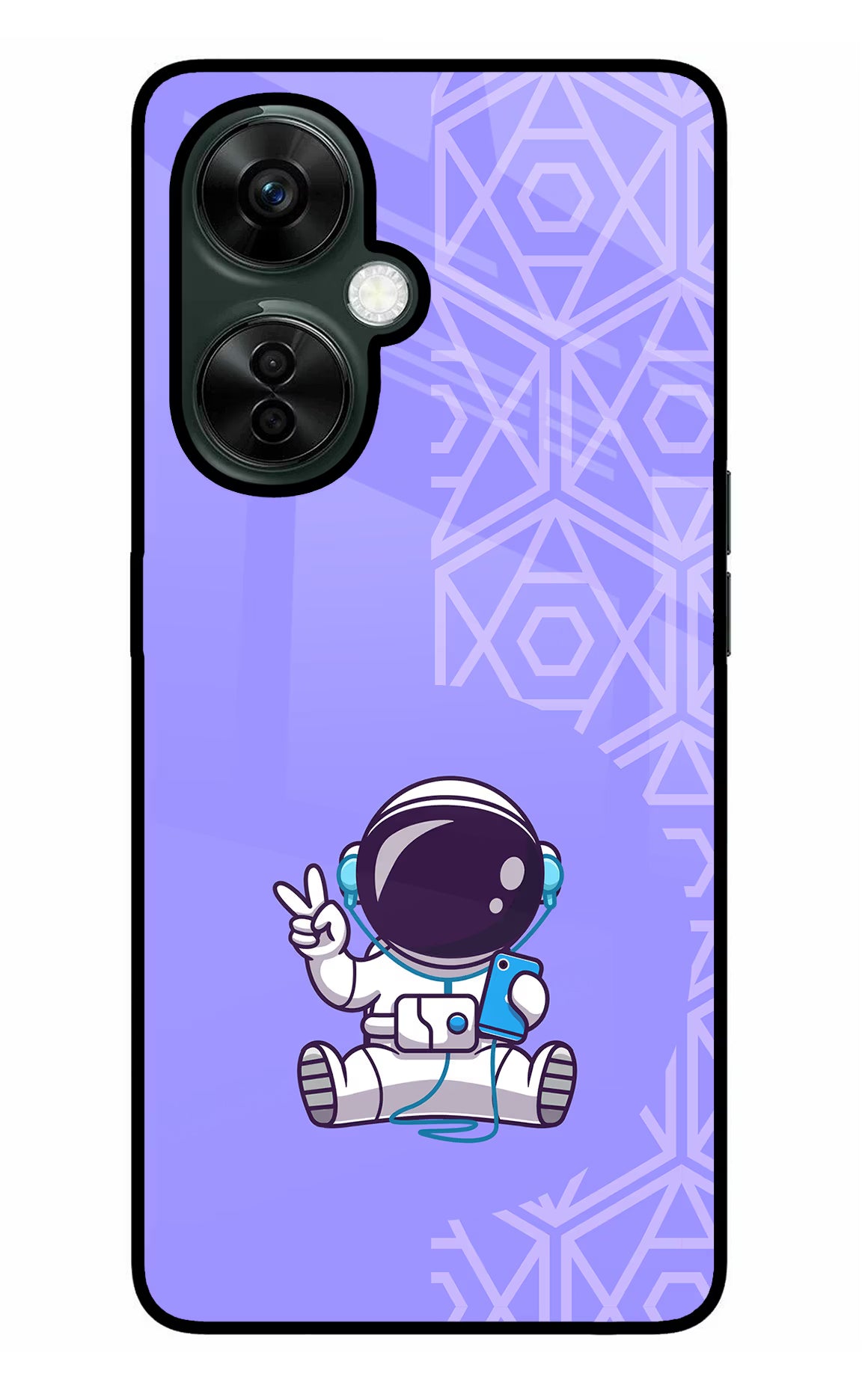 Cute Astronaut Chilling OnePlus Nord CE 3 Lite 5G Glass Case Back Cover by Casekaro
