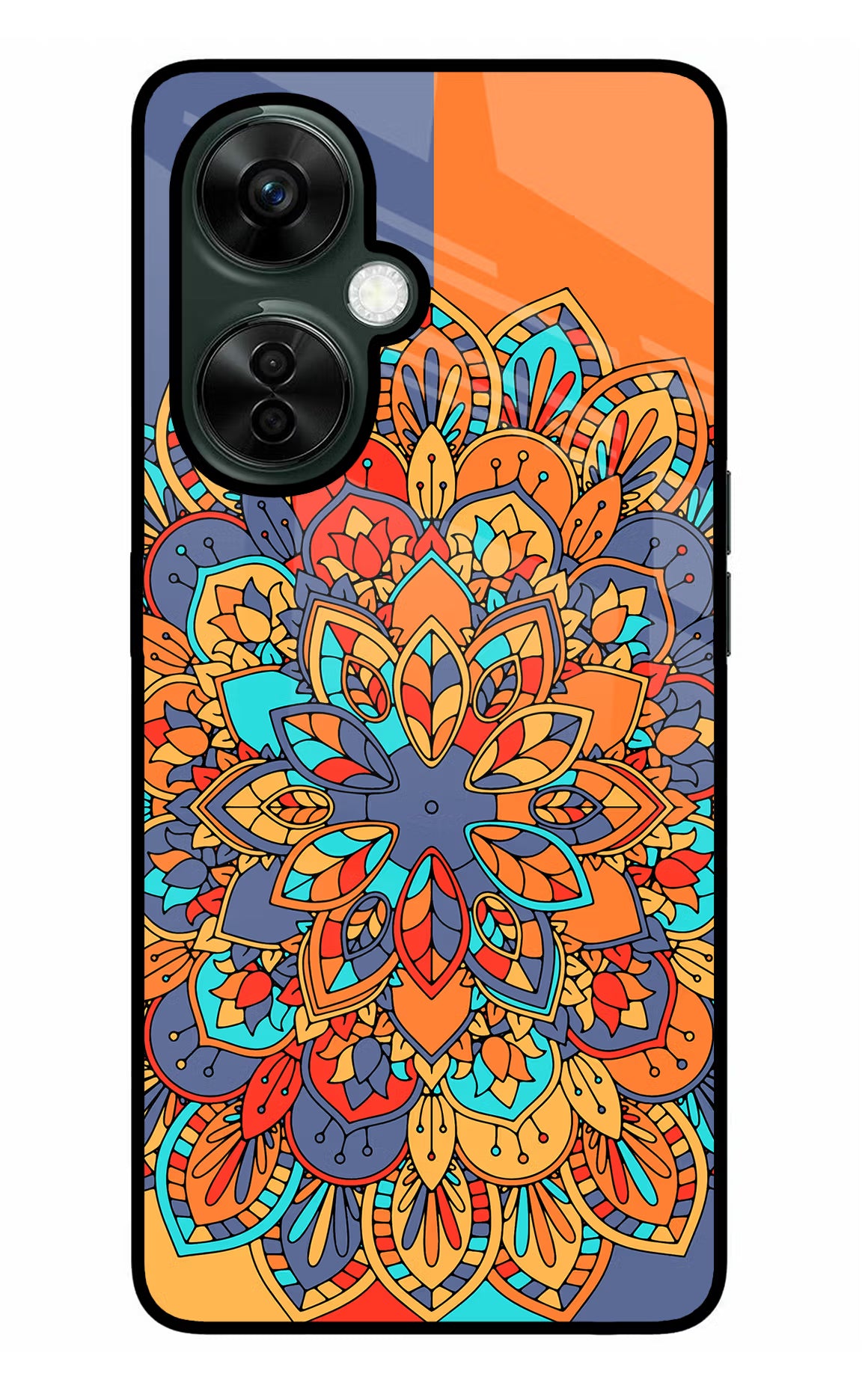 Color Mandala OnePlus Nord CE 3 Lite 5G Glass Case Back Cover by Casekaro