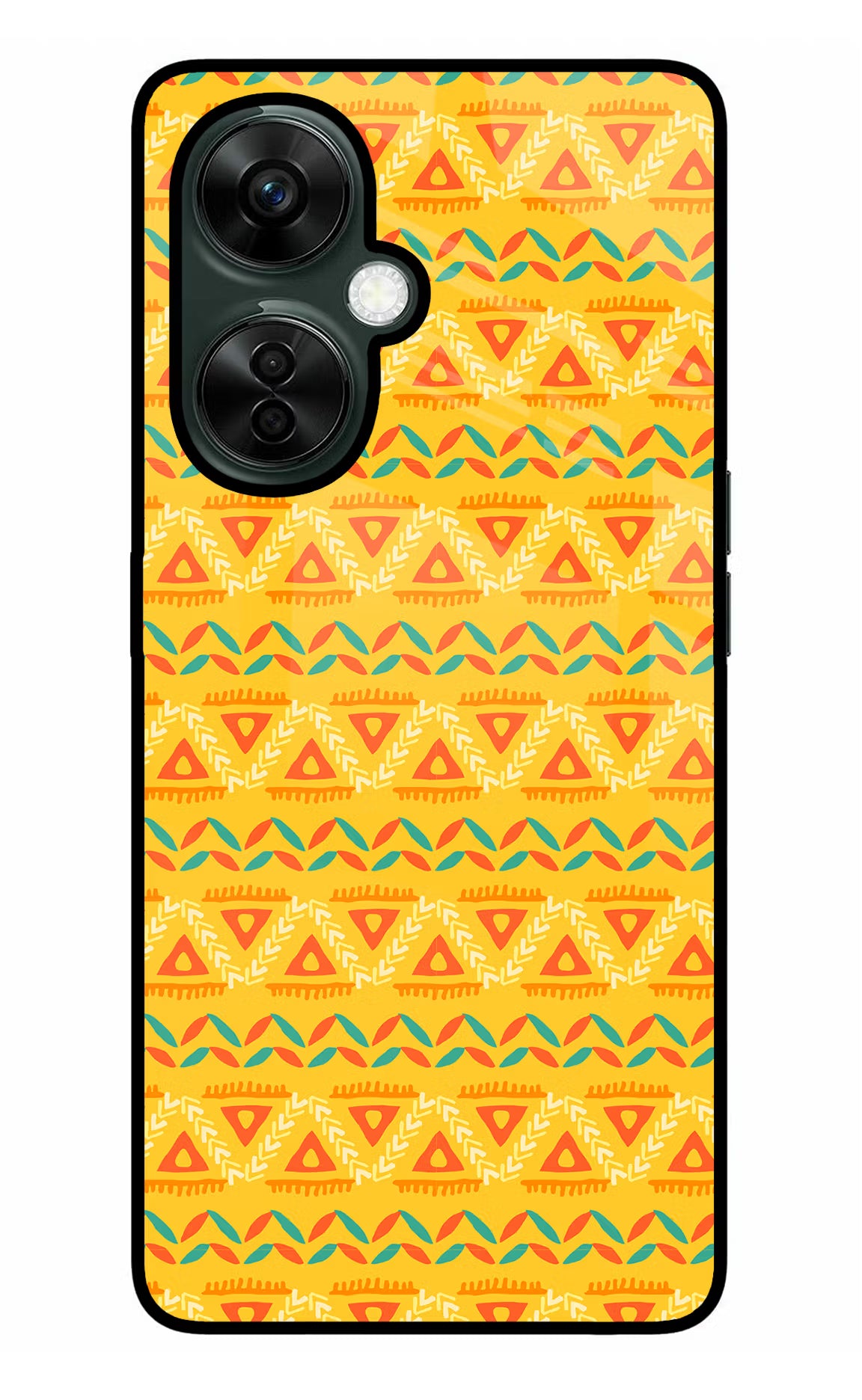 Tribal Pattern OnePlus Nord CE 3 Lite 5G Glass Case Back Cover by Casekaro