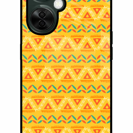 Tribal Pattern OnePlus Nord CE 3 Lite 5G Glass Case Back Cover by Casekaro