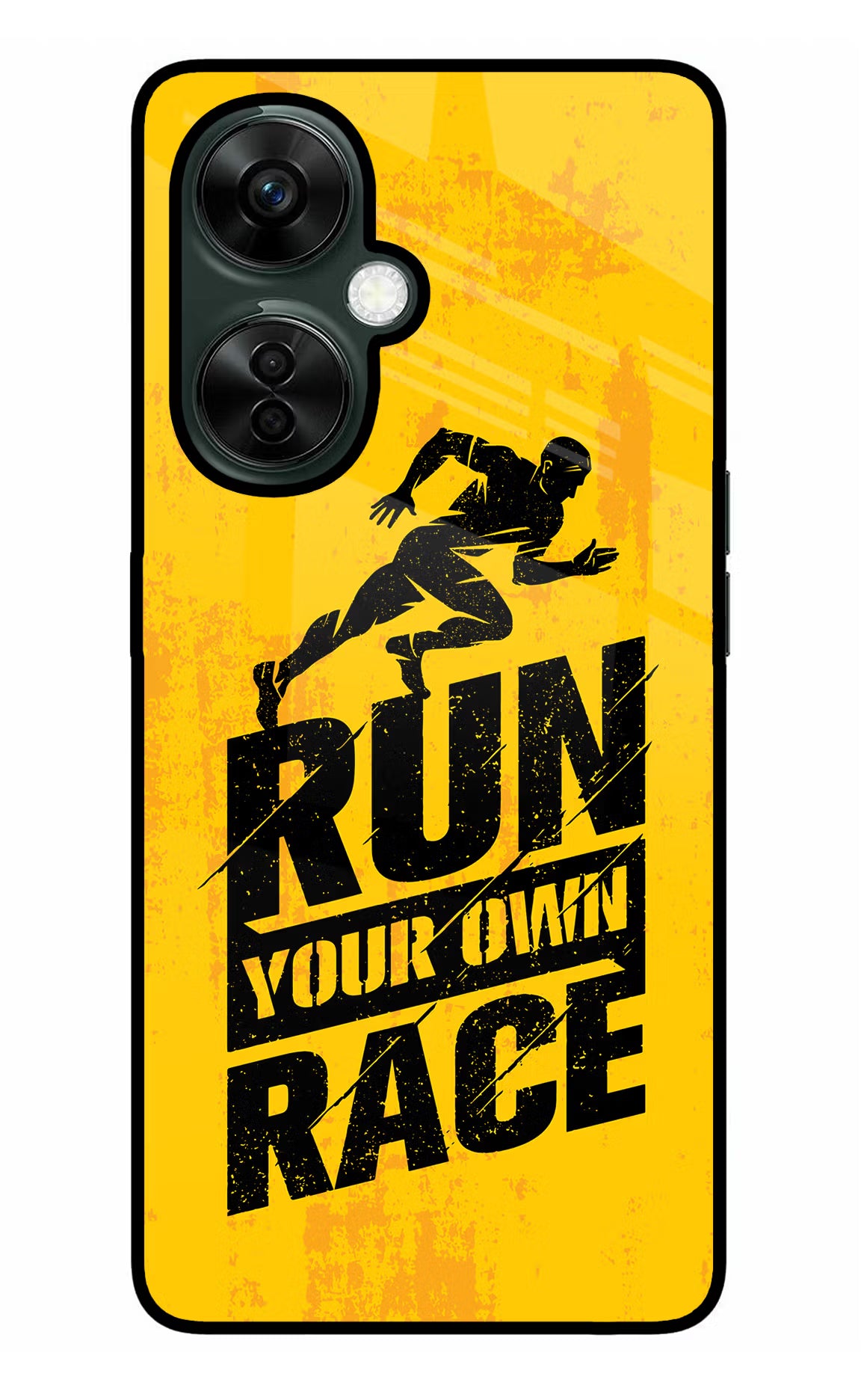 Run Your Own Race OnePlus Nord CE 3 Lite 5G Glass Case Back Cover by Casekaro