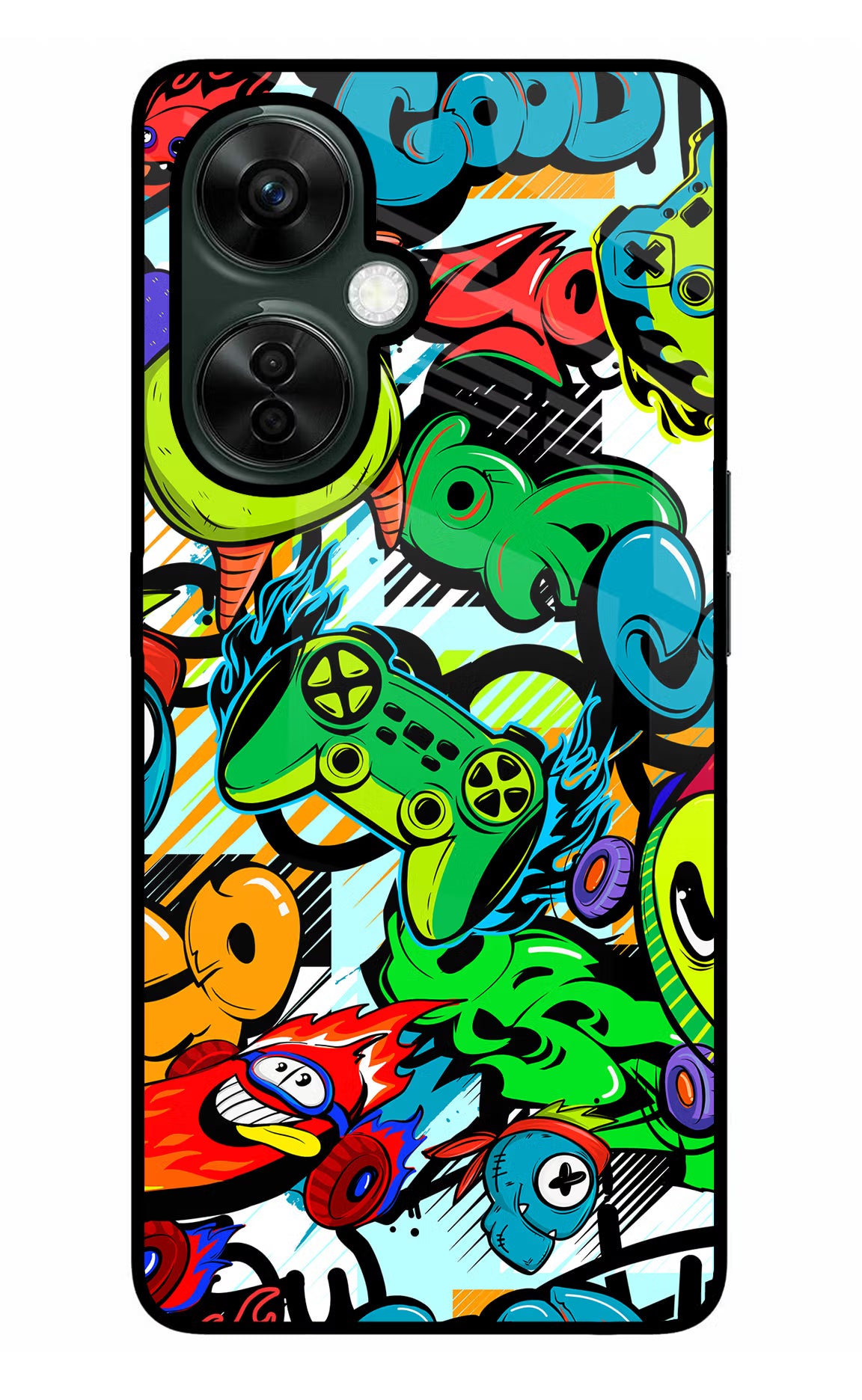 Game Doodle OnePlus Nord CE 3 Lite 5G Glass Case Back Cover by Casekaro