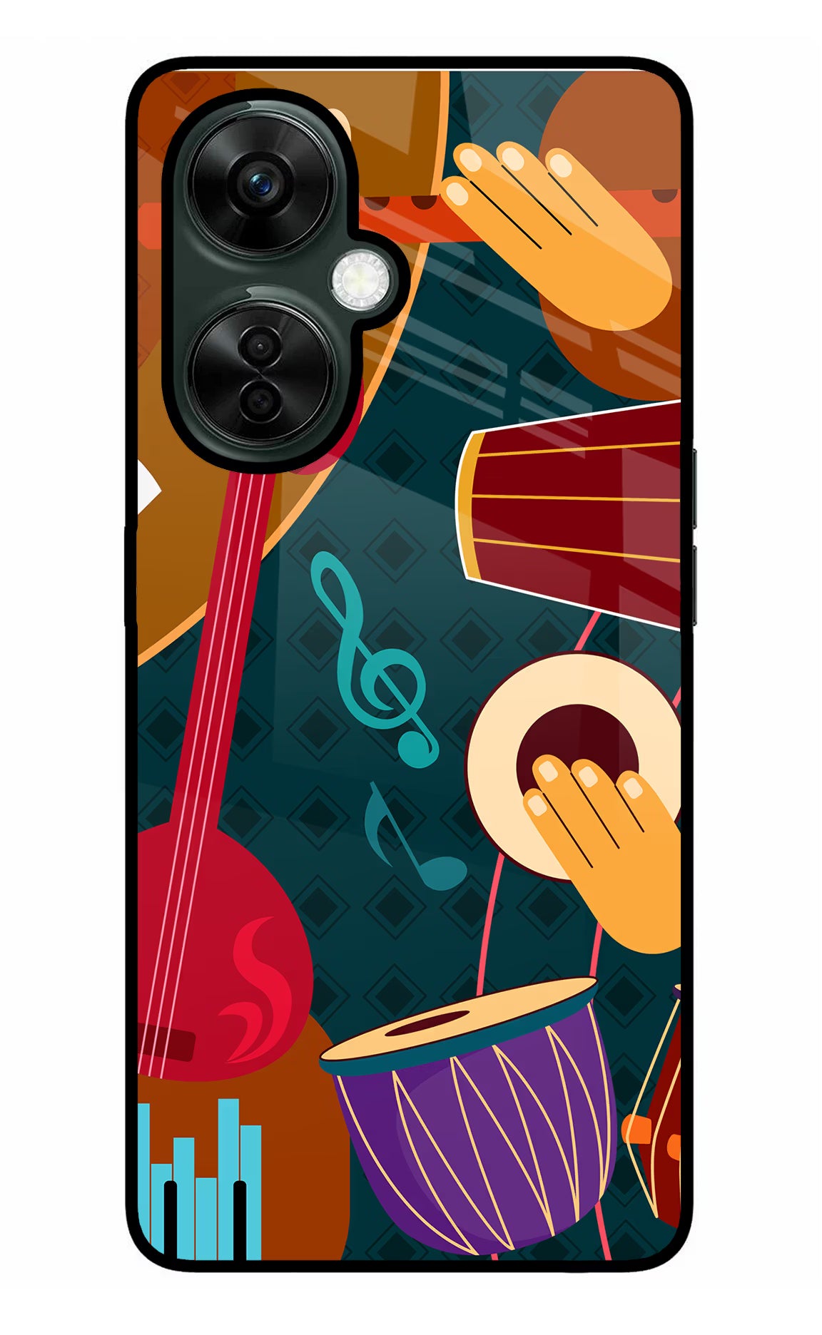 Music Instrument OnePlus Nord CE 3 Lite 5G Glass Case Back Cover by Casekaro
