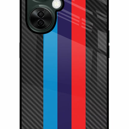 BMW Stripes Pattern OnePlus Nord CE 3 Lite 5G Glass Case Back Cover by Casekaro