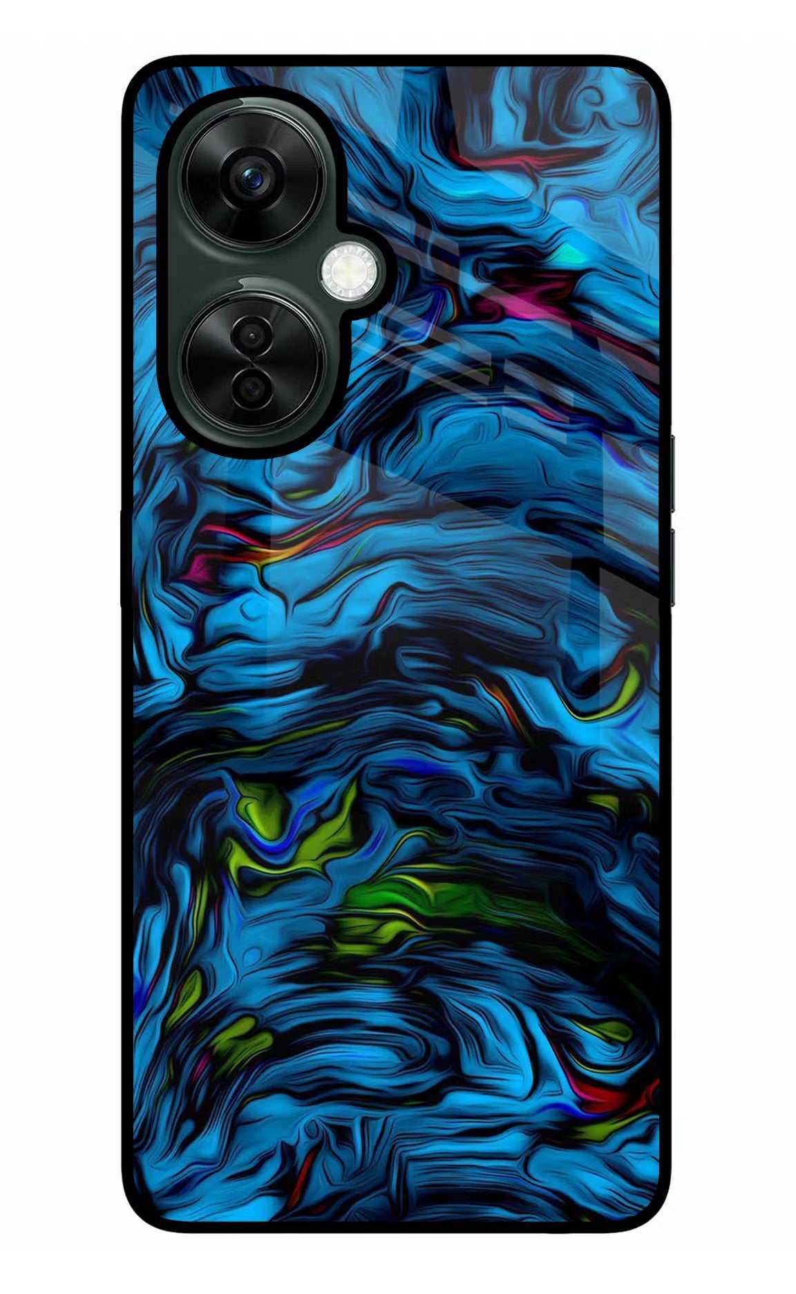 Dark Blue Abstract OnePlus Nord CE 3 Lite 5G Glass Case Back Cover by Casekaro
