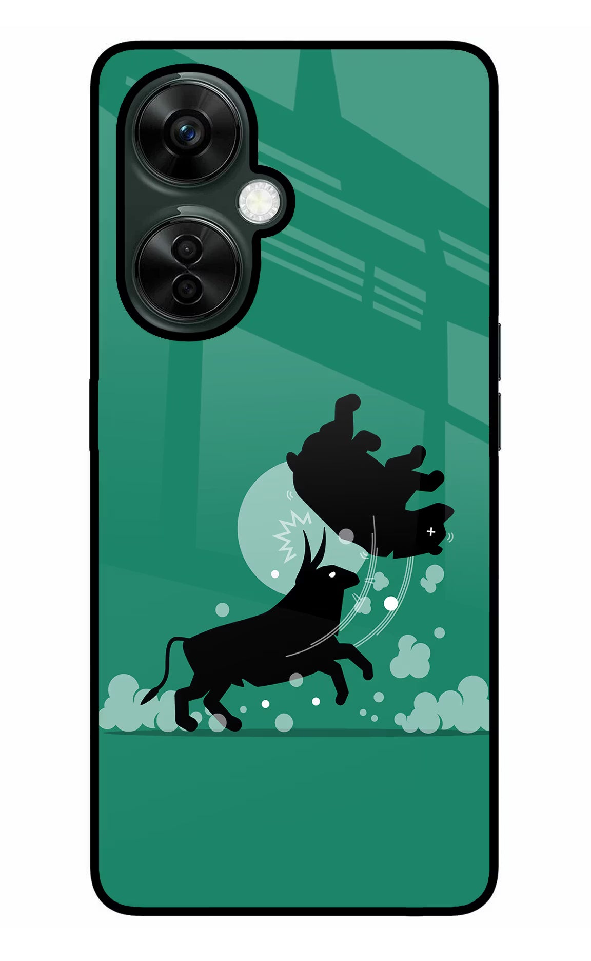 Bull Conqueror OnePlus Nord CE 3 Lite 5G Glass Case Back Cover by Casekaro