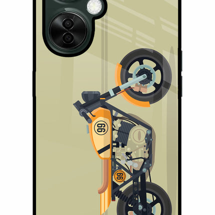 Vertical Speedster OnePlus Nord CE 3 Lite 5G Glass Case Back Cover by Casekaro