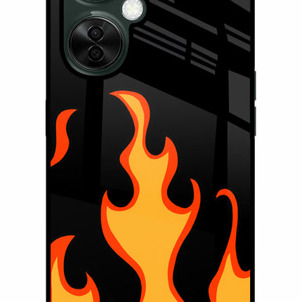 Fired Up – Black OnePlus Nord CE 3 Lite 5G Glass Case Back Cover by Casekaro