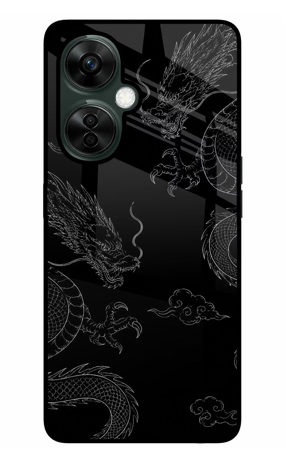 Twin Dragons OnePlus Nord CE 3 Lite 5G Glass Case Back Cover by Casekaro