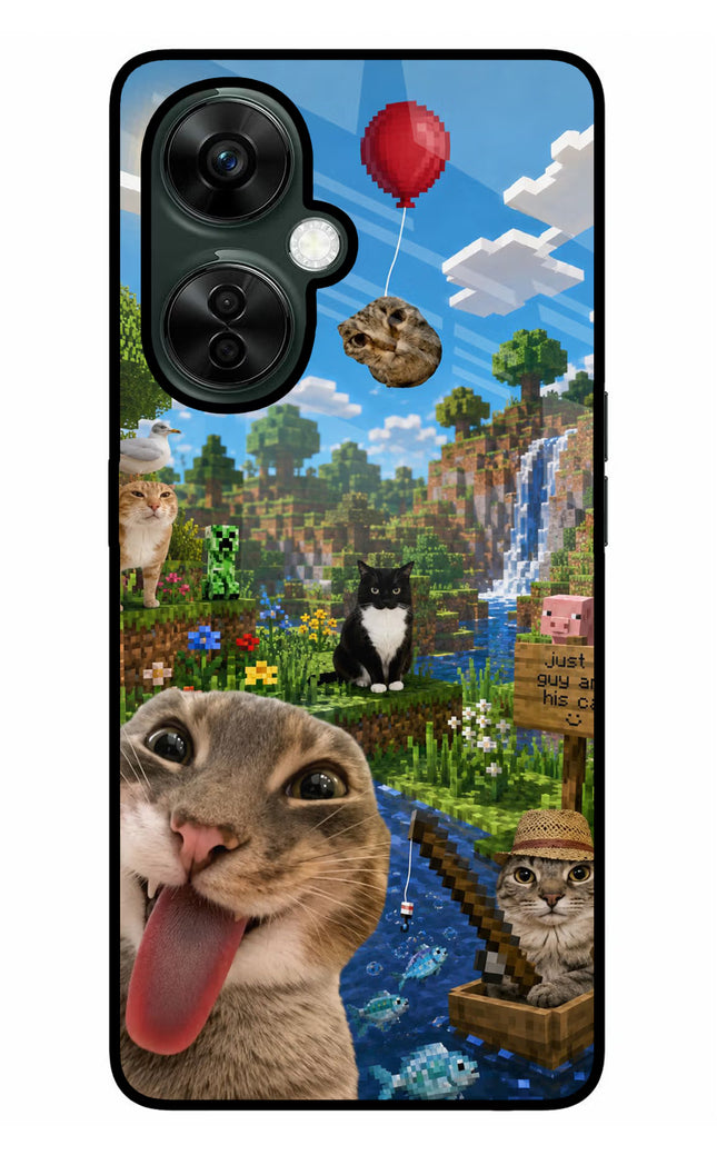 Minecraft Cat Chaos OnePlus Nord CE 3 Lite 5G Glass Case