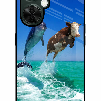 Dolphin vs Cow OnePlus Nord CE 3 Lite 5G Glass Case Back Cover by Casekaro