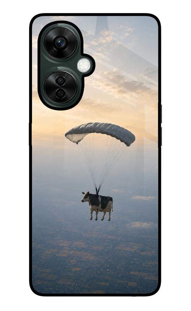 Skydiving Cow OnePlus Nord CE 3 Lite 5G Glass Case
