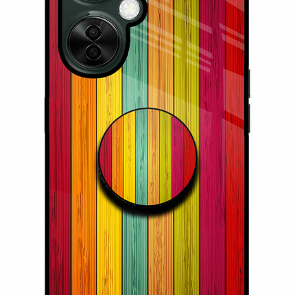 Multicolor Wooden OnePlus Nord CE 3 Lite 5G Glass Case