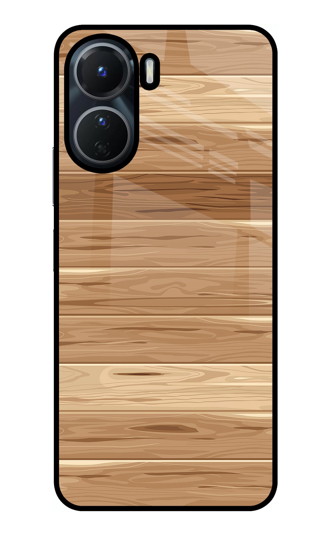 Wooden Vector Vivo Y56 5G Glass Case