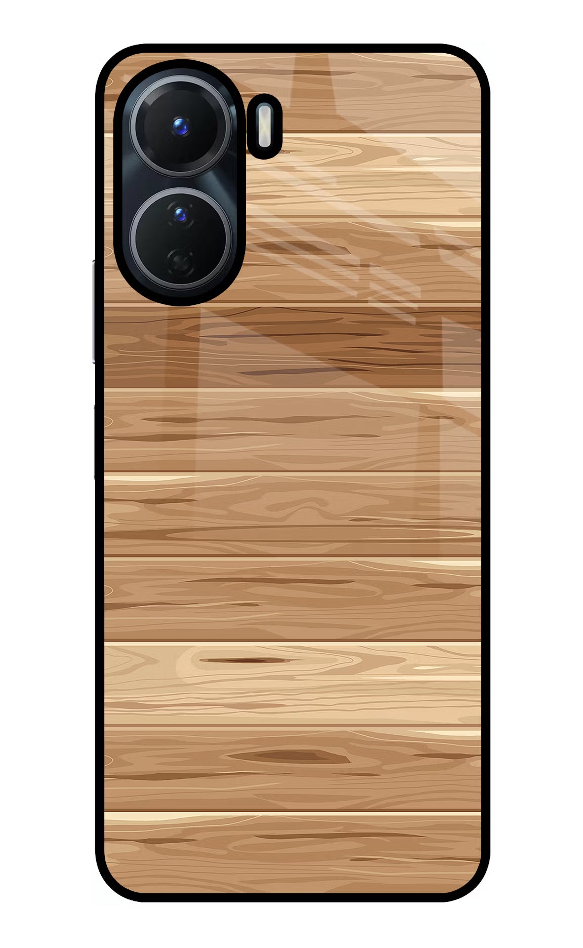 Wooden Vector Vivo Y56 5G Glass Case Back Cover by Casekaro