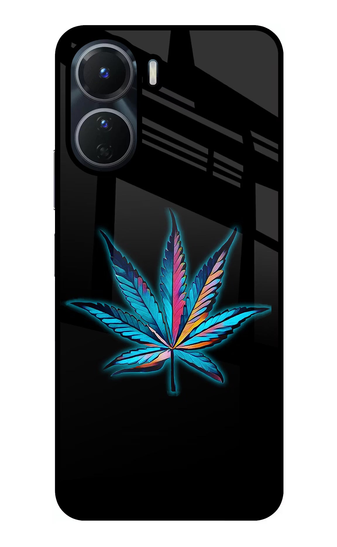 Weed Vivo Y56 5G Glass Case Back Cover by Casekaro