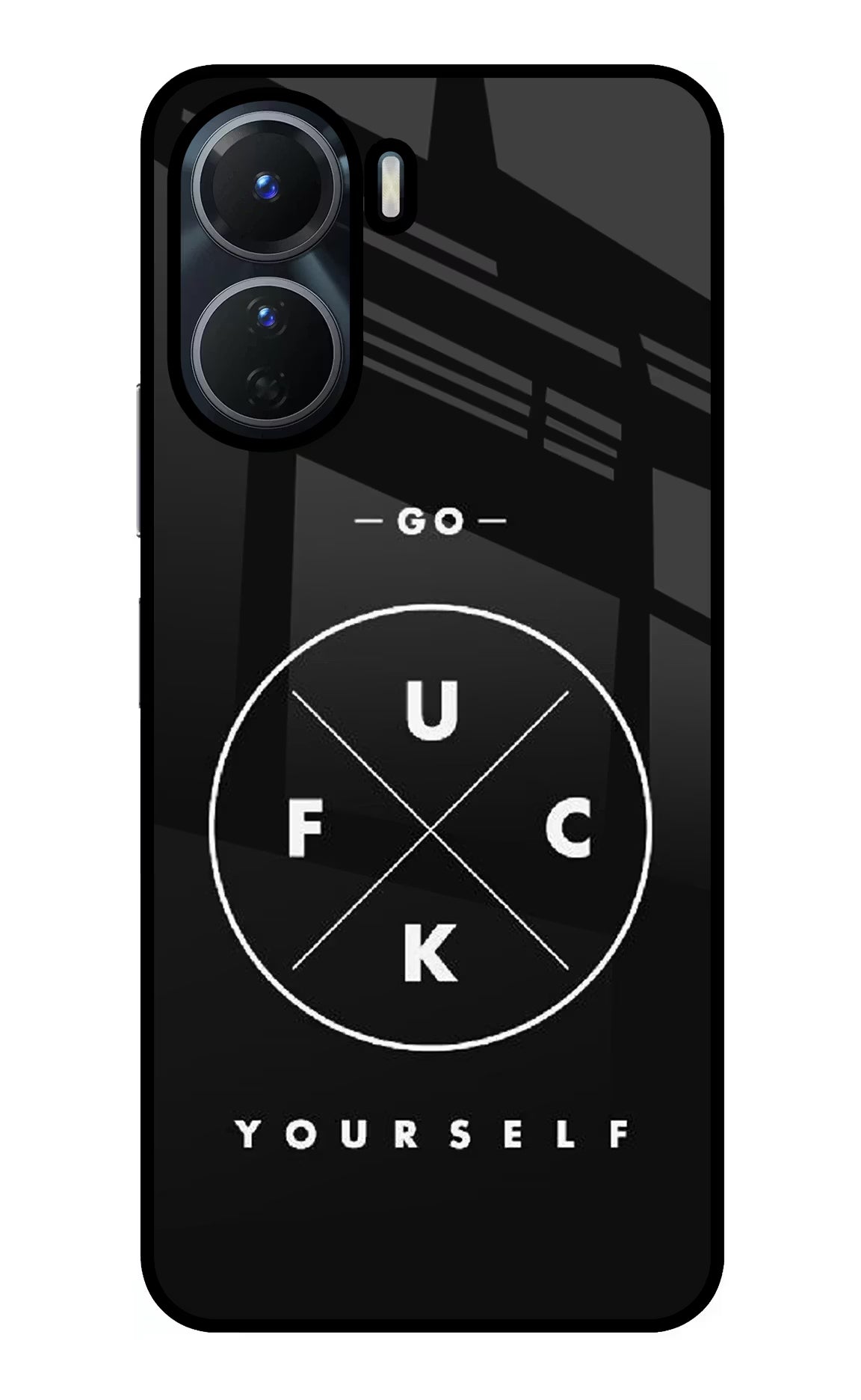 Go Fuck Yourself Vivo Y56 5G Glass Case Back Cover by Casekaro