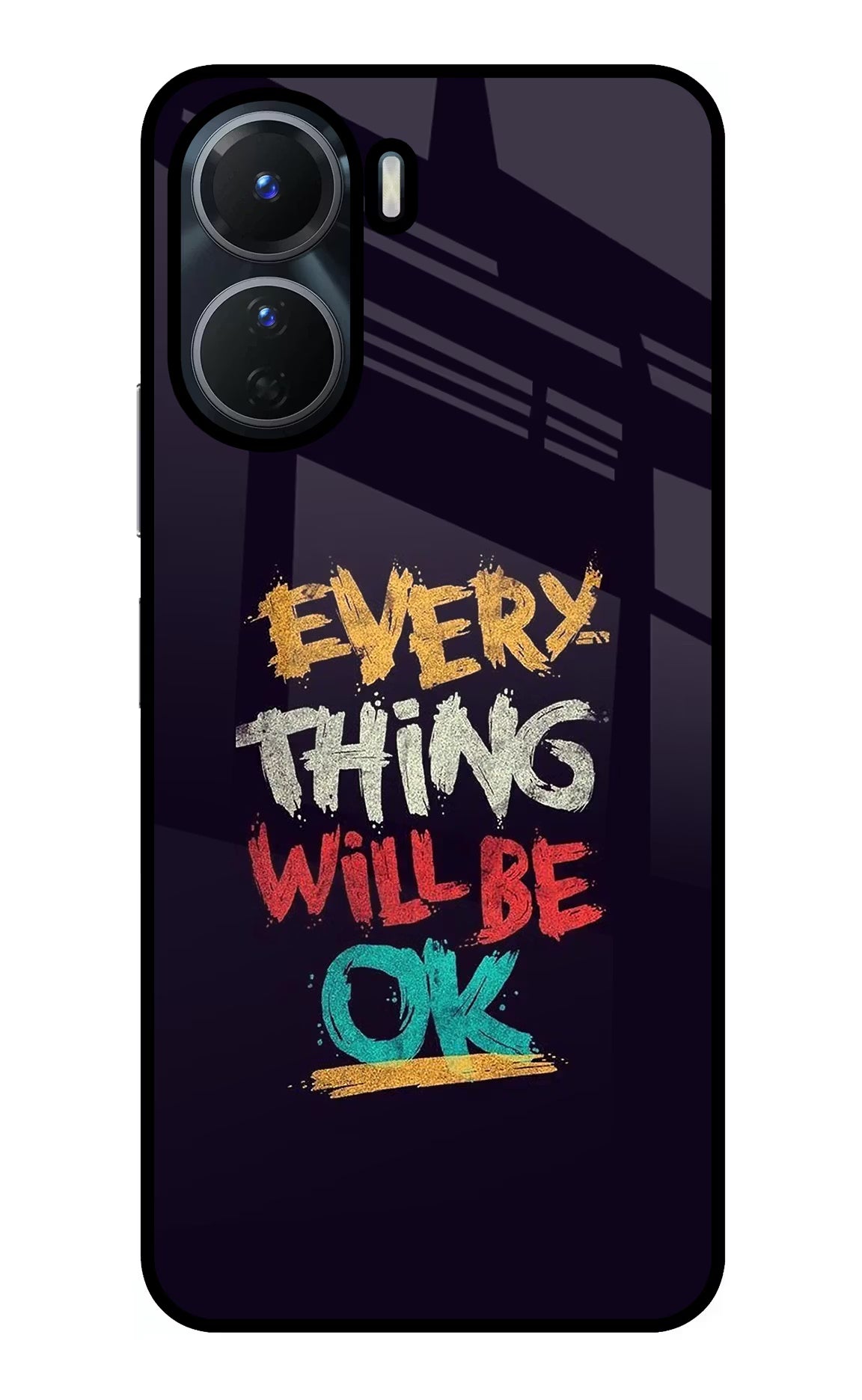 Everything Will Be Ok Vivo Y56 5G Glass Case Back Cover by Casekaro