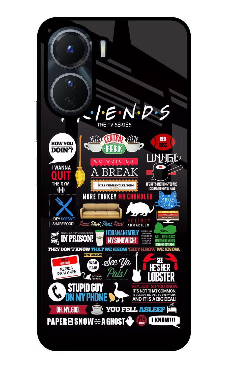 FRIENDS Vivo Y56 5G Back Cover, Glass case