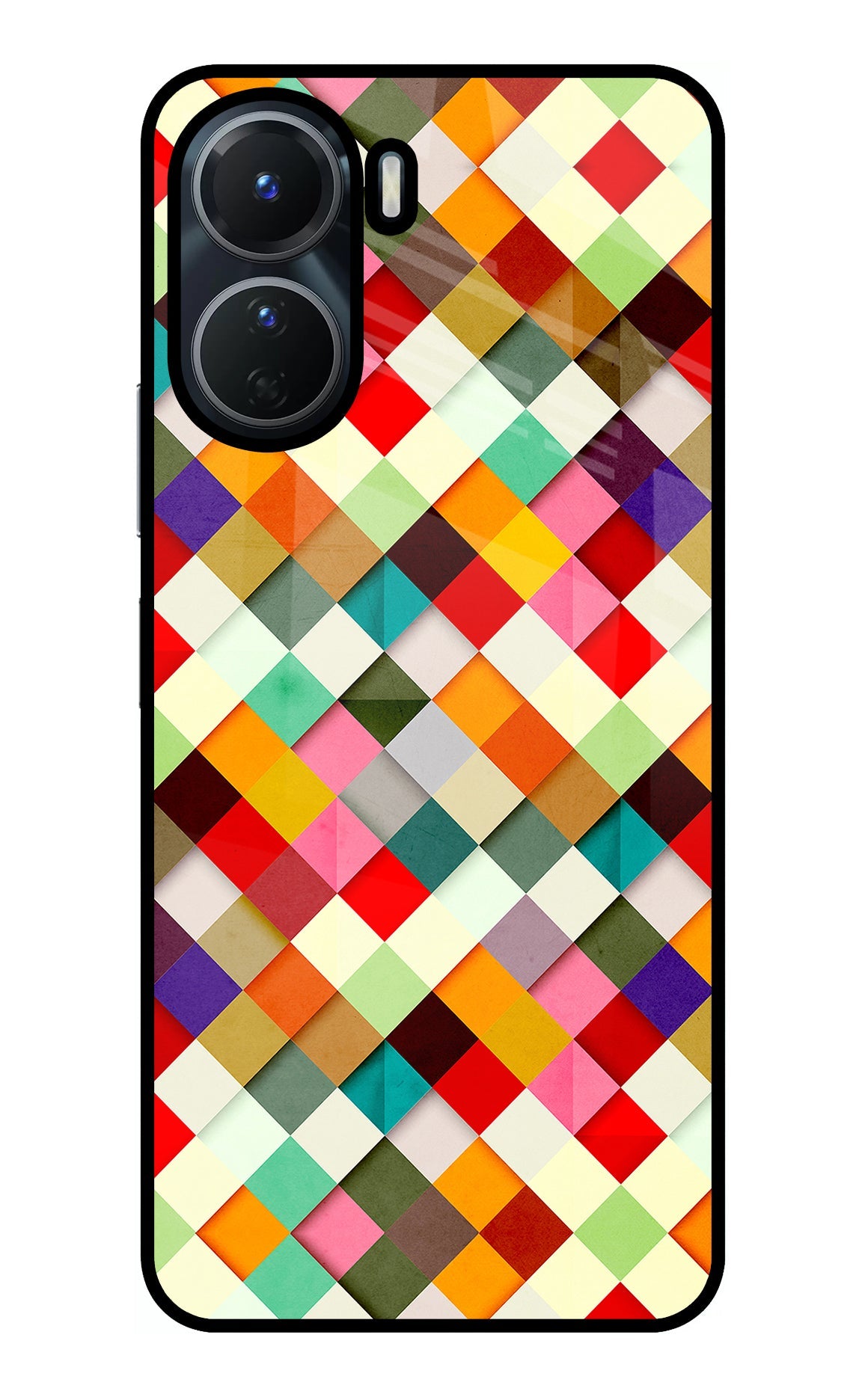 Geometric Abstract Colorful Vivo Y56 5G Glass Case