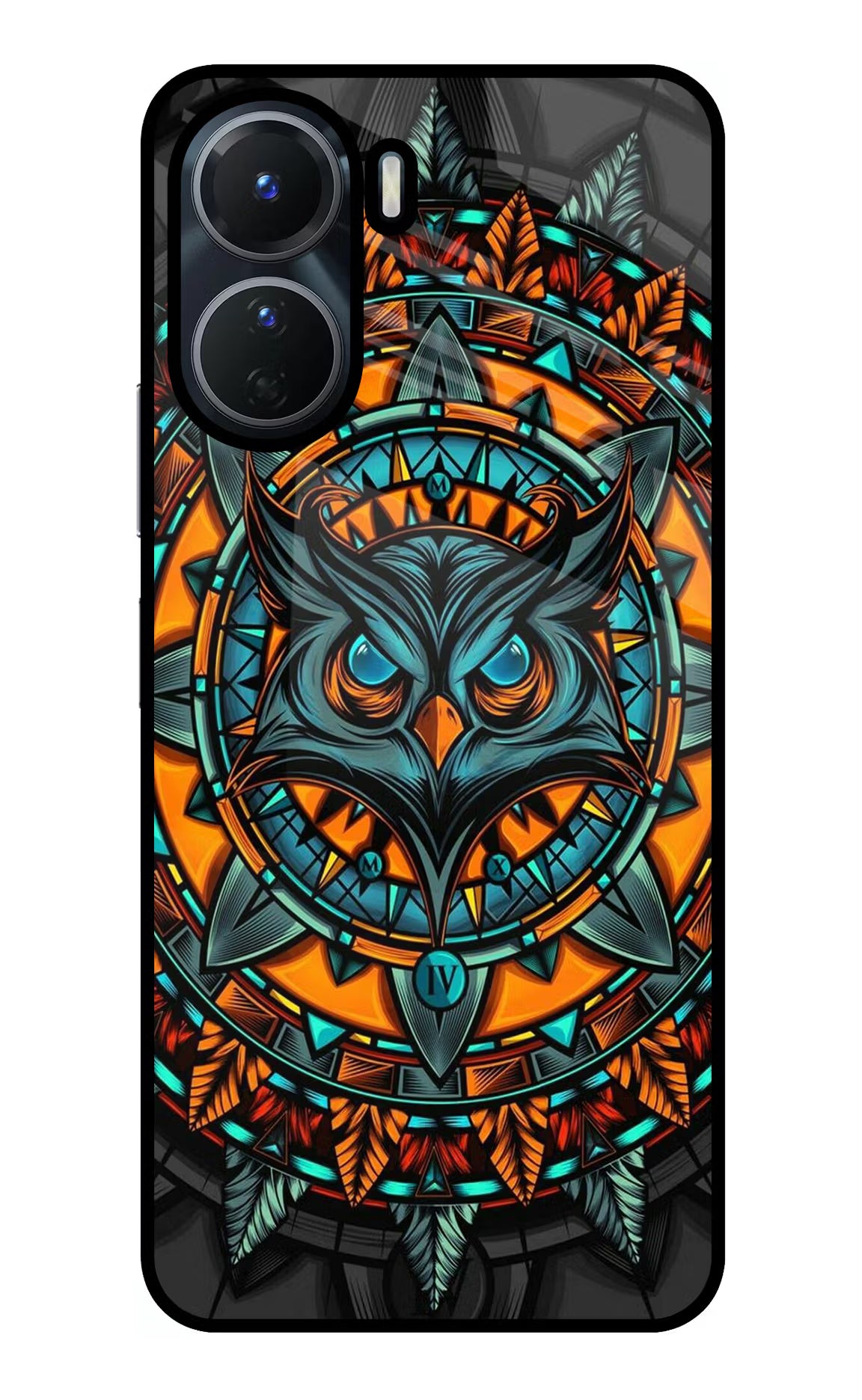 Angry Owl Art Vivo Y56 5G Glass Case Back Cover by Casekaro