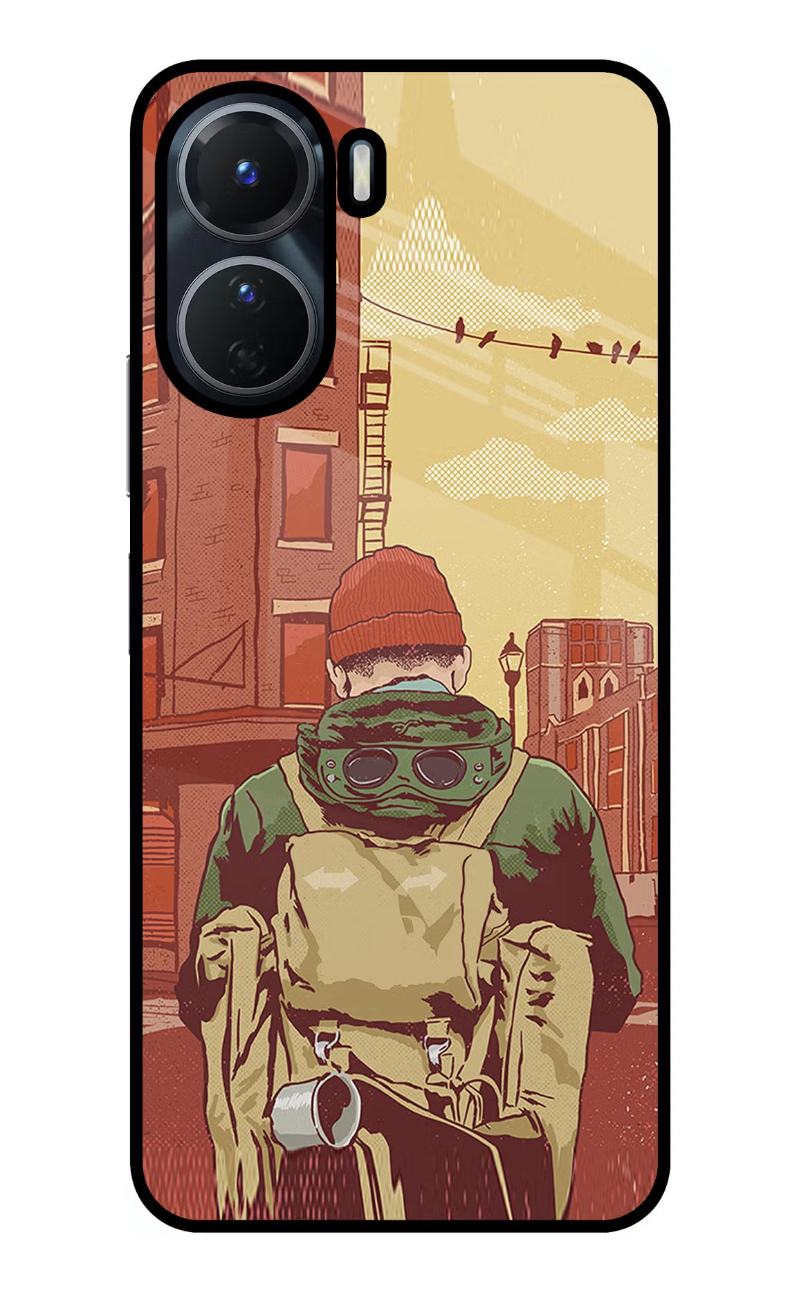 Adventurous Vivo Y56 5G Glass Case Back Cover by Casekaro