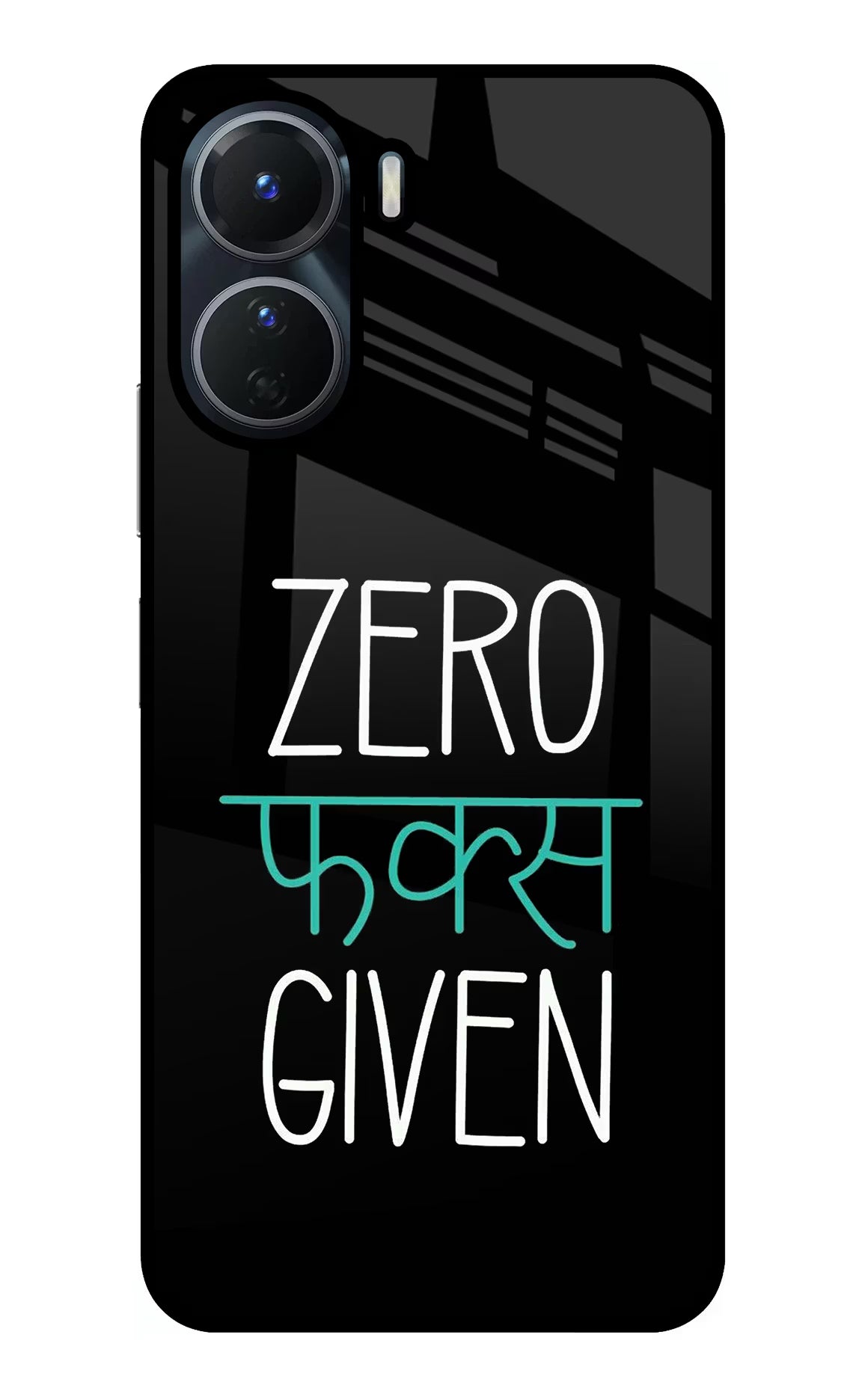 Zero Fucks Given Vivo Y56 5G Glass Case Back Cover by Casekaro
