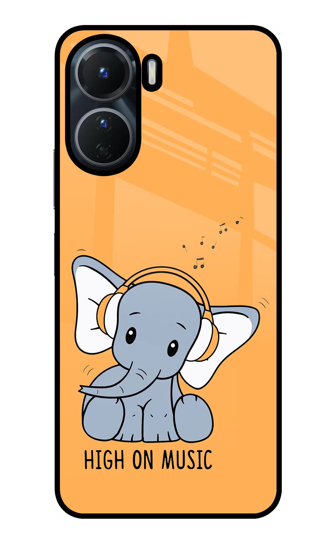 High On Music Vivo Y56 5G Glass Case Back Cover by Casekaro