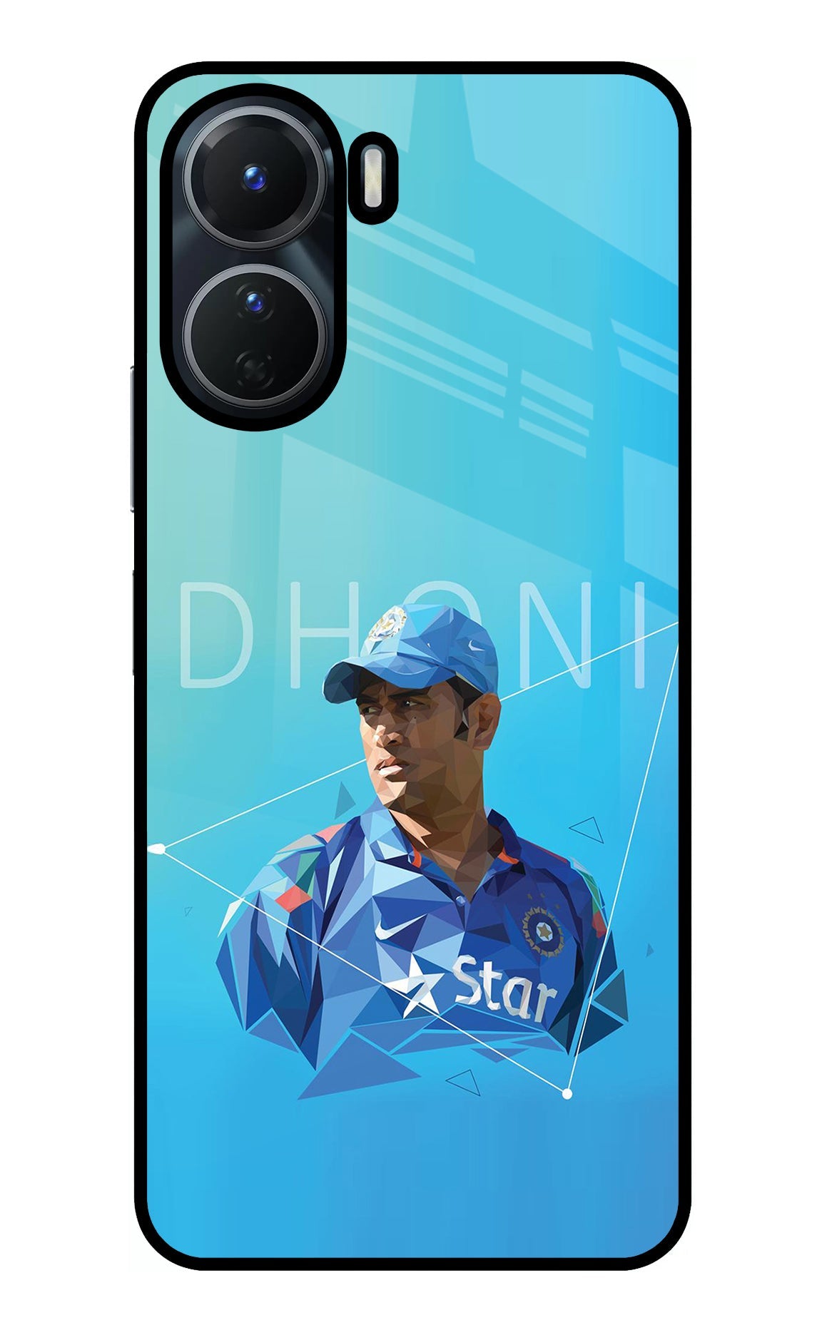 Dhoni Artwork Vivo Y56 5G Glass Case