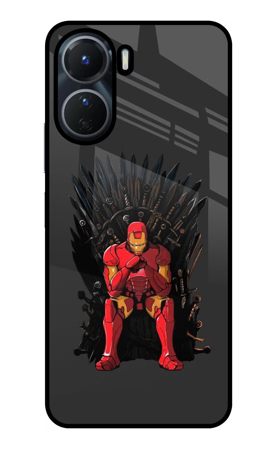 Ironman Throne Vivo Y56 5G Glass Case Back Cover by Casekaro