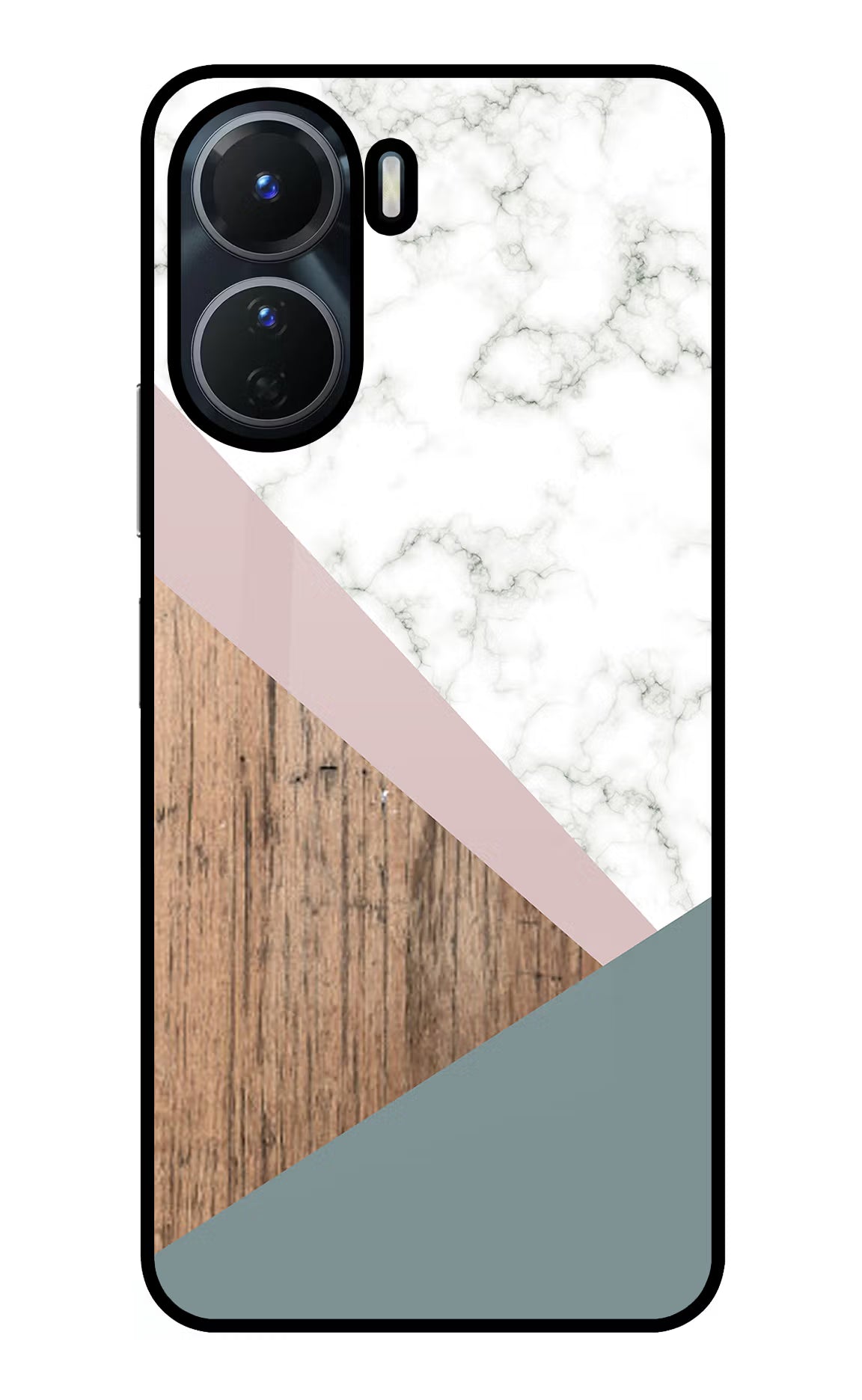 Marble wood Abstract Vivo Y56 5G Glass Case Back Cover by Casekaro