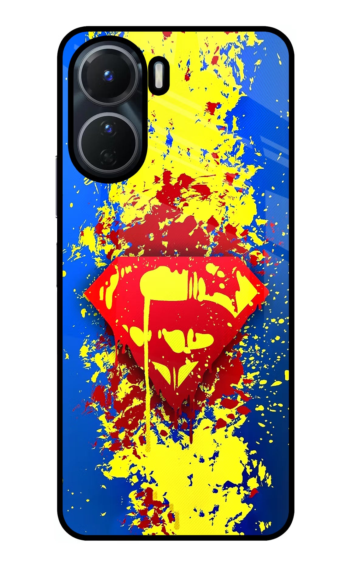 Superman logo Vivo Y56 5G Glass Case Back Cover by Casekaro