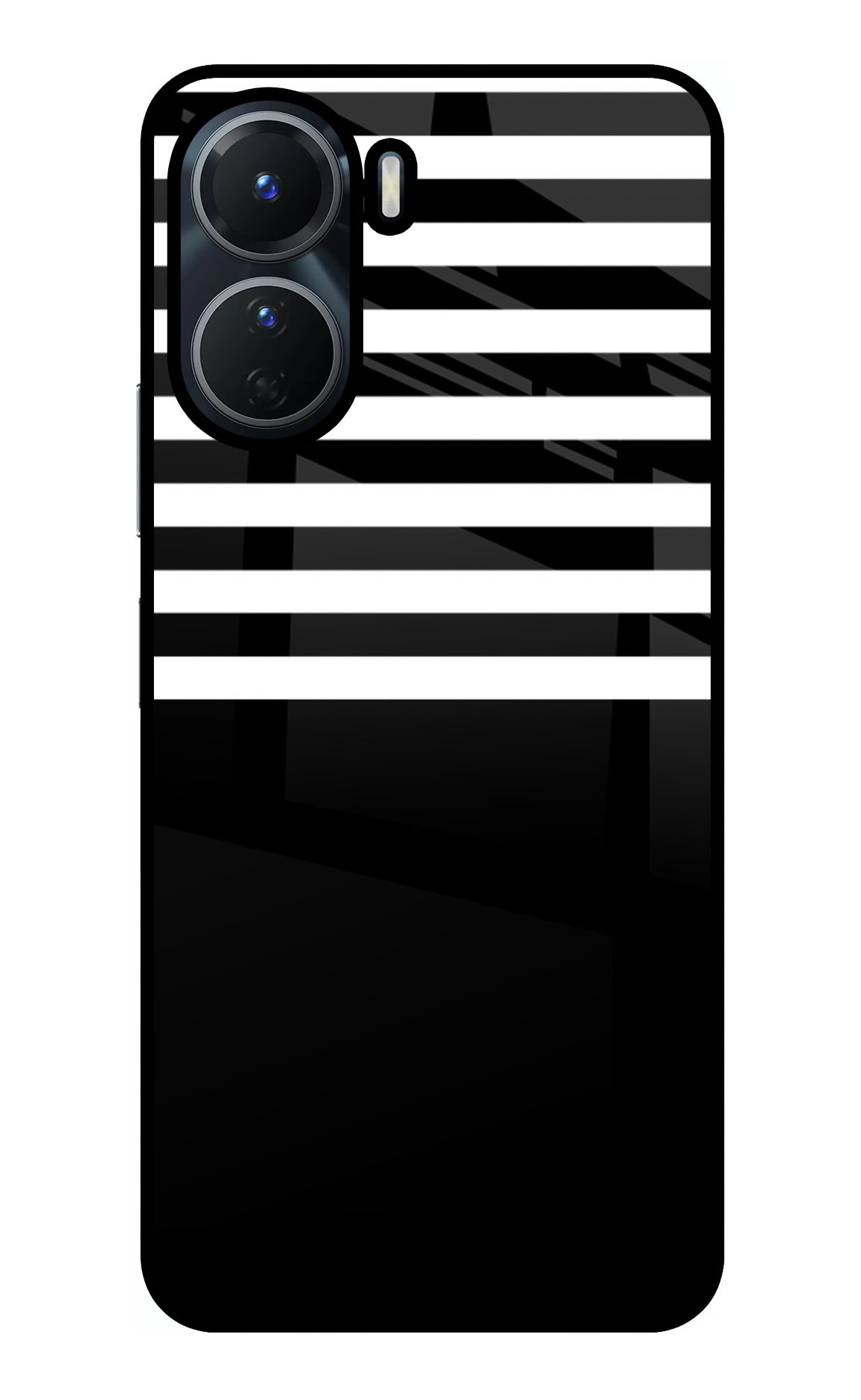 Black and White Print Vivo Y56 5G Glass Case