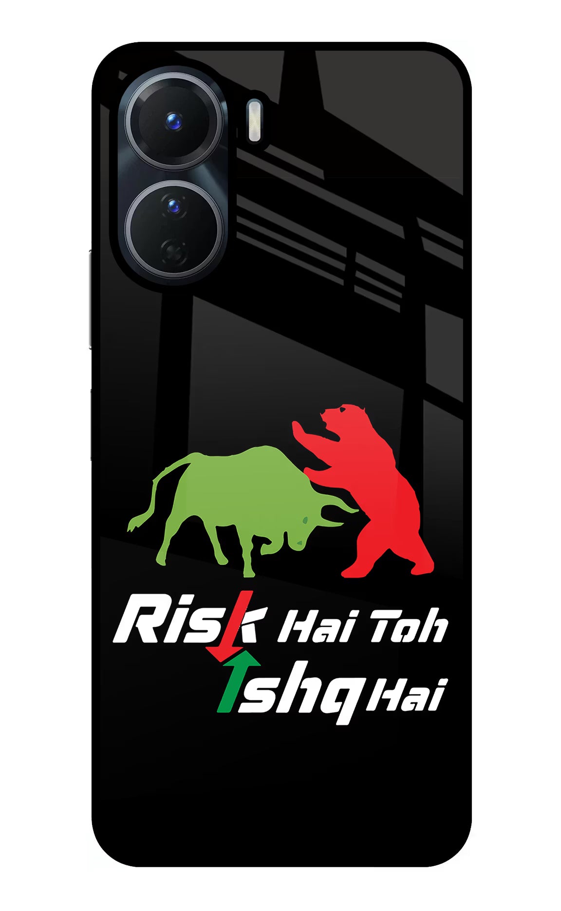 Risk Hai Toh Ishq Hai Vivo Y56 5G Glass Case Back Cover by Casekaro