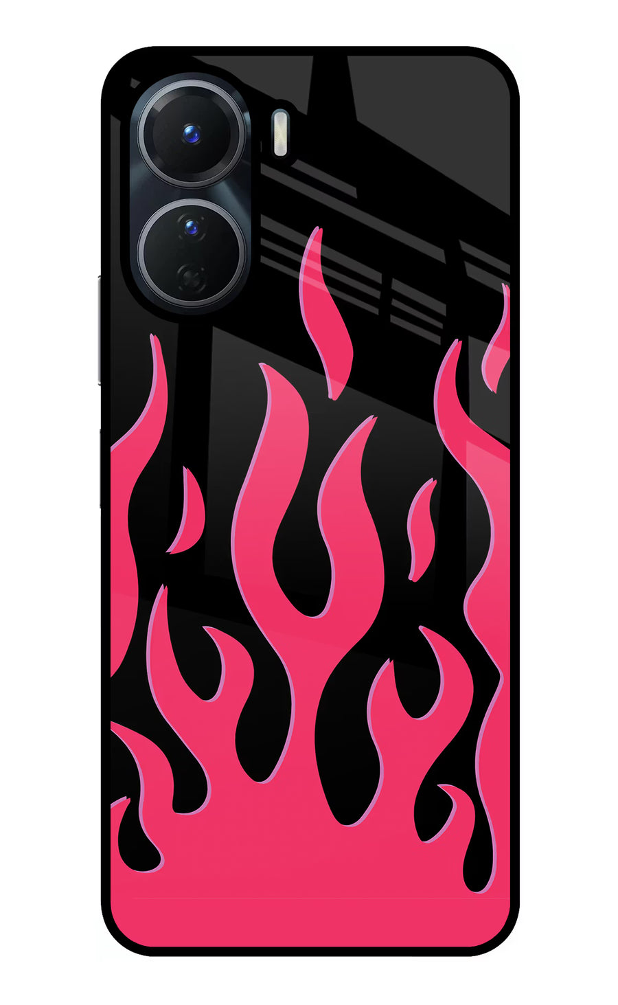 Fire Flames Vivo Y56 5G Back Cover, Glass case