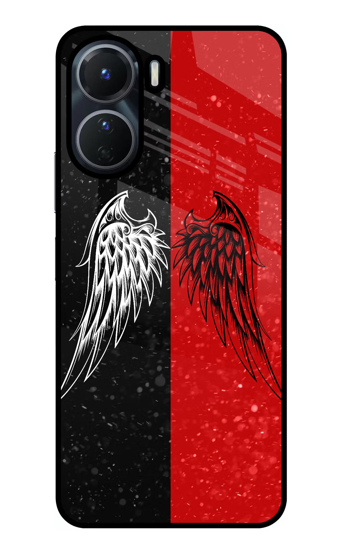 Wings Vivo Y56 5G Glass Case Back Cover by Casekaro