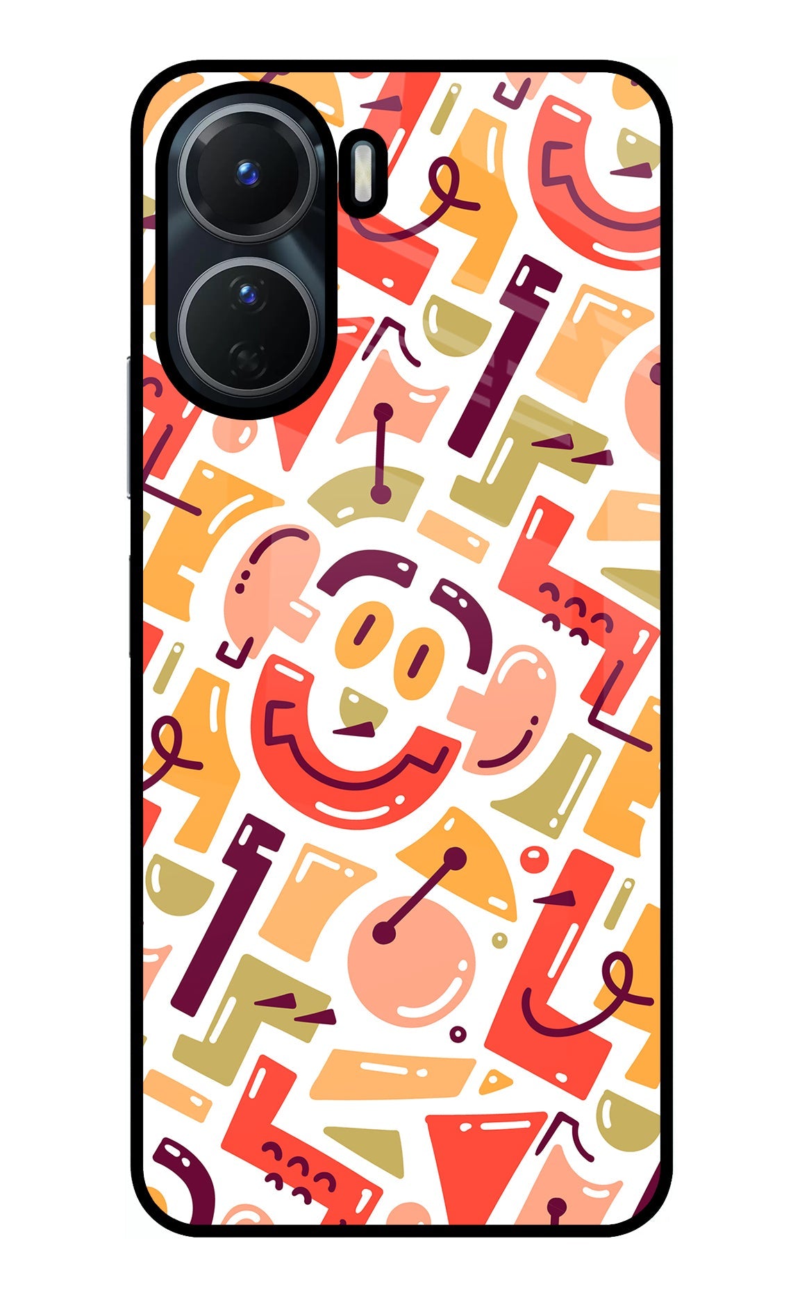 Doodle Pattern Vivo Y56 5G Glass Case