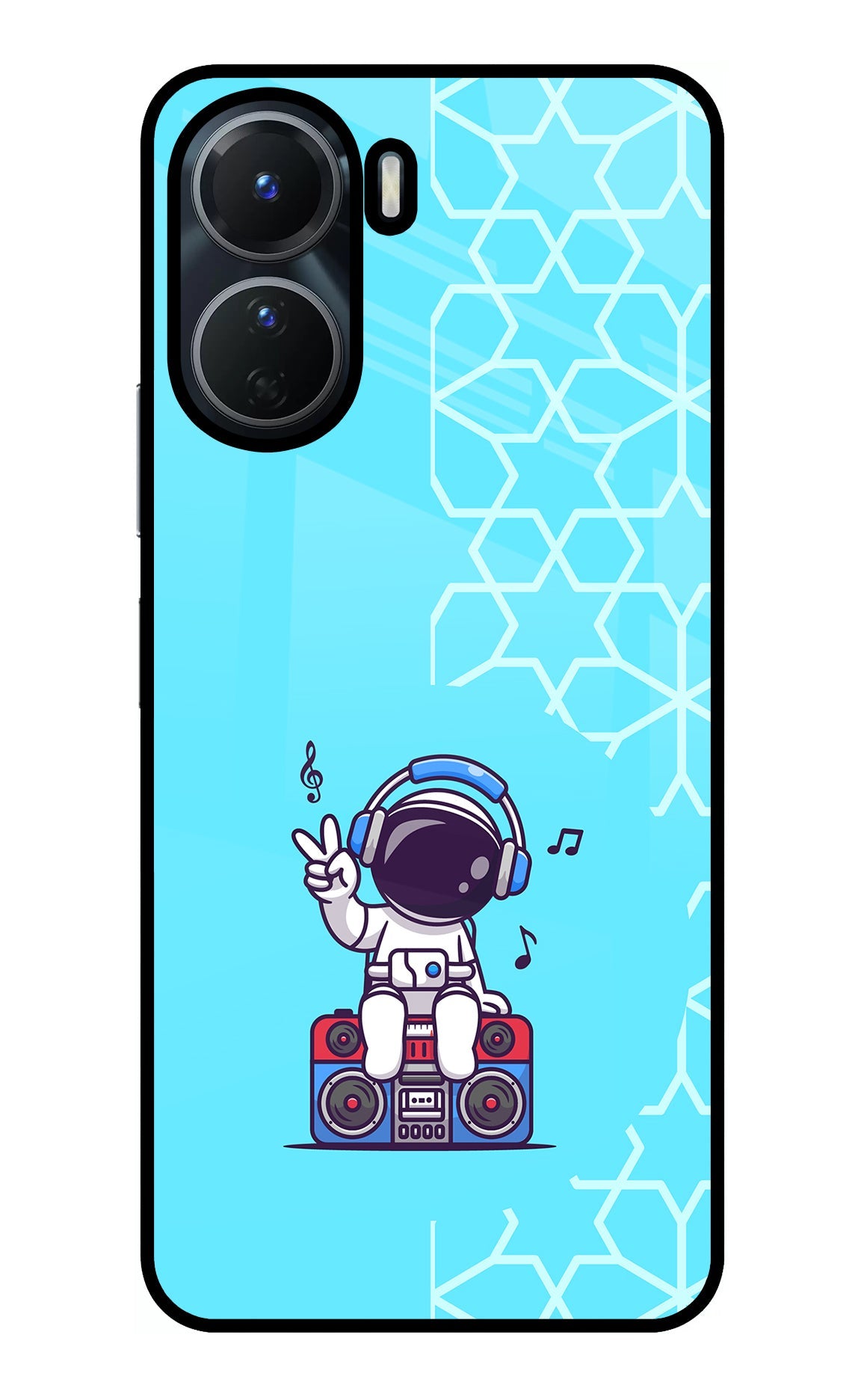 Cute Astronaut Chilling Vivo Y56 5G Glass Case