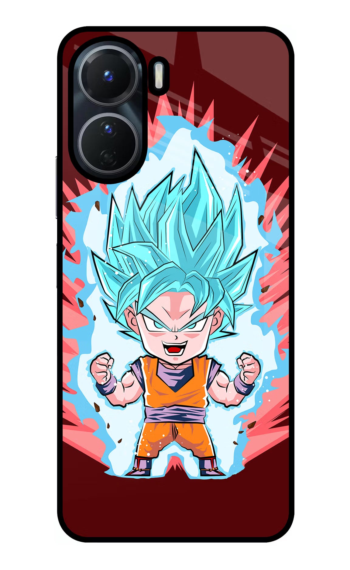 Goku Little Vivo Y56 5G Glass Case Back Cover by Casekaro